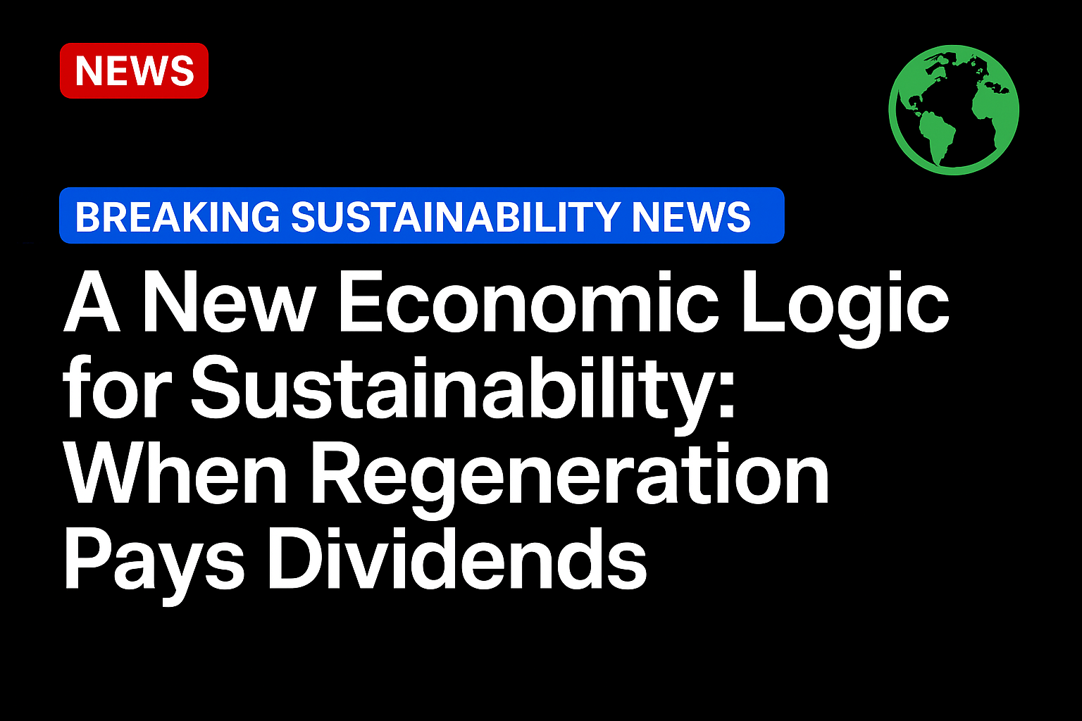 A New Economic Logic for Sustainability: When Regeneration Pays Dividends