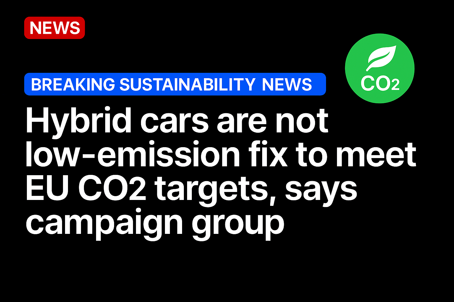 Hybrid cars are not low-emission fix to meet EU CO2 targets, says campaign group