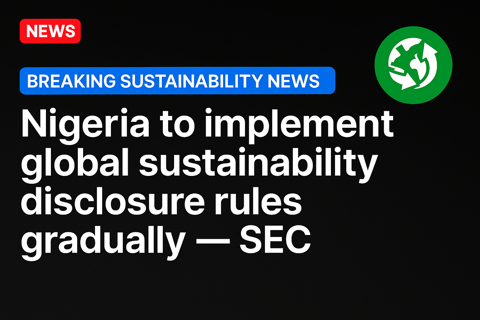 Nigeria to implement global sustainability disclosure rules gradually — SEC