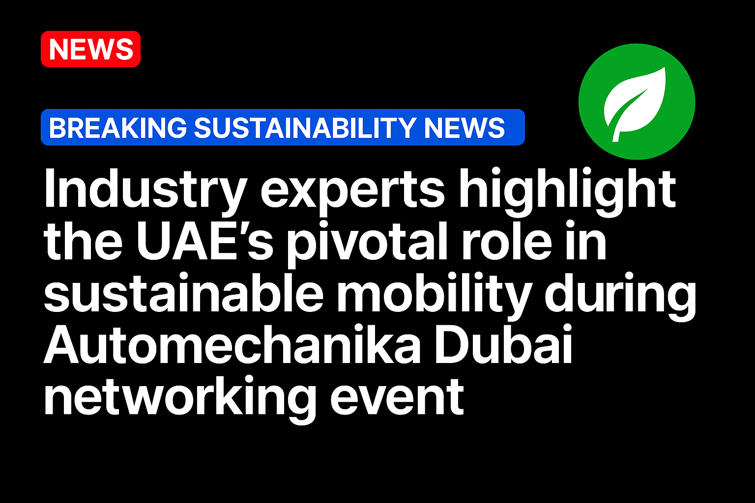 Industry experts highlight the UAE’s pivotal role in sustainable mobility during Automechanika Dubai networking event