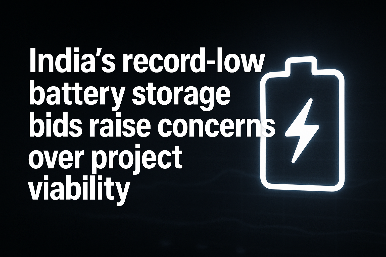 India’s record-low battery storage bids raise concerns over project viability